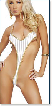 Striped Y Bodysuit AA3074